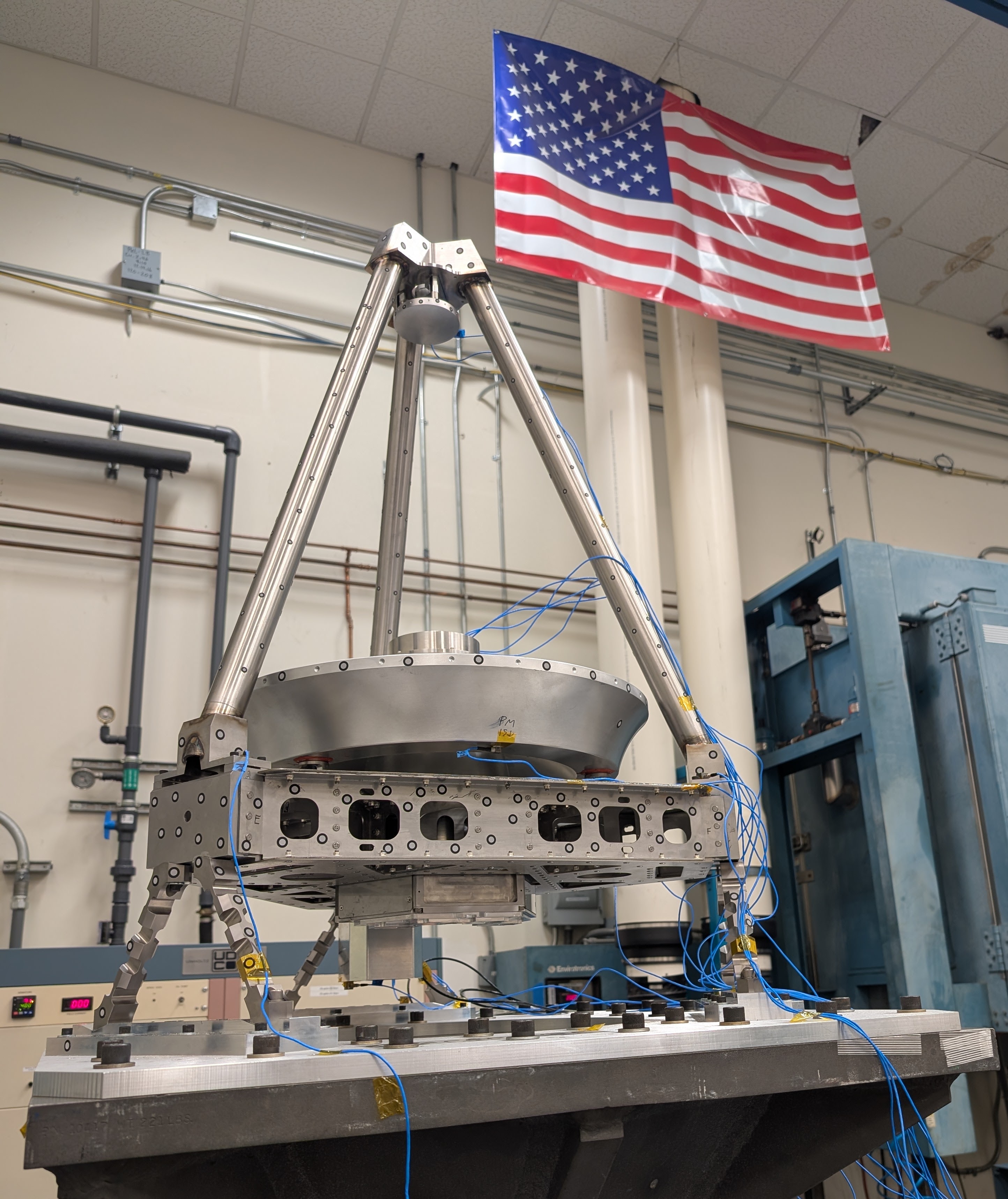 MSM mounted on the shaker table for vibration testing